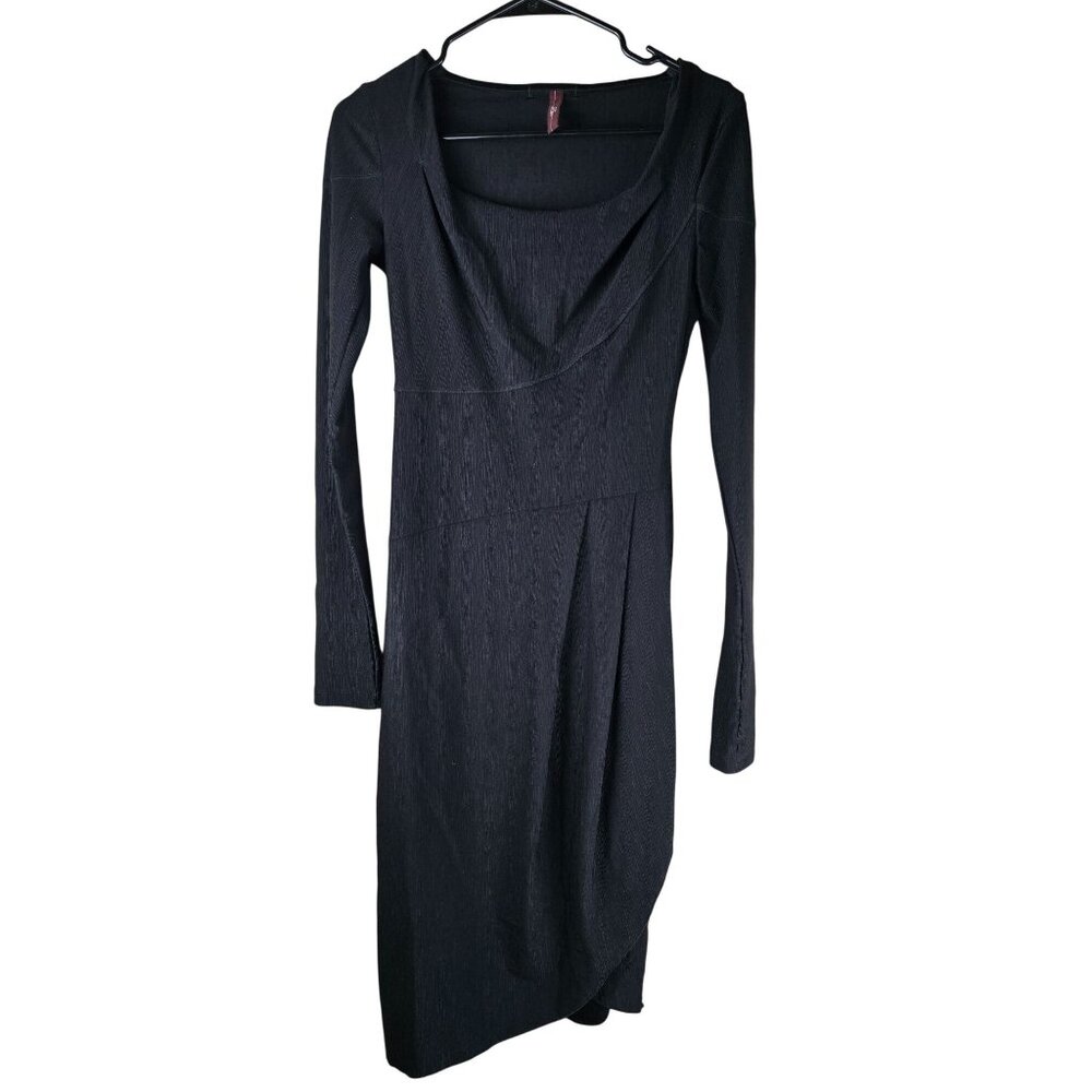High Everyday Couture Asymmetrical Black Long Sleeve Dress Size 6‎